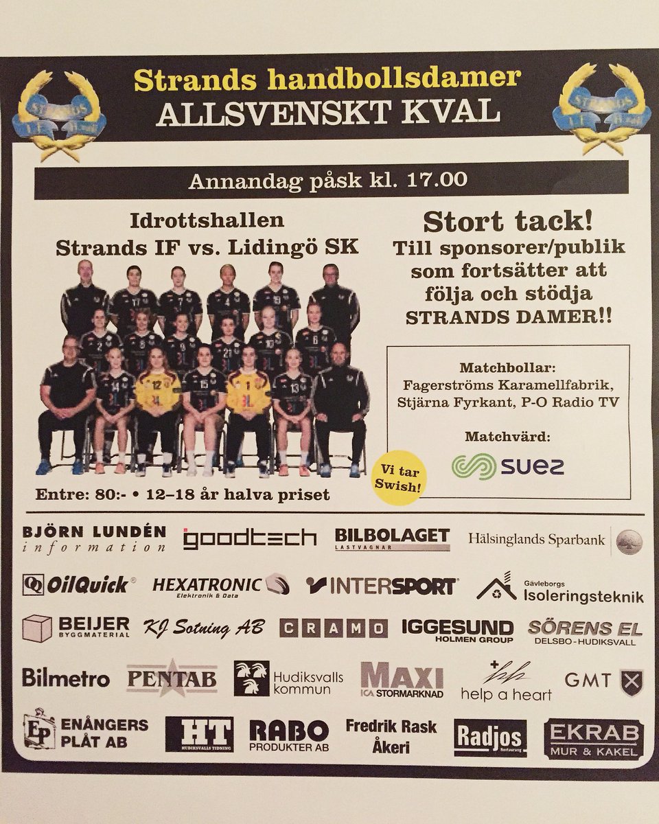 FridaHolmqvist's tweet photo. Sprid sprid SPRID! På måndag ska vi fylla hallen!! https://t.co/cPmWWRrhG2