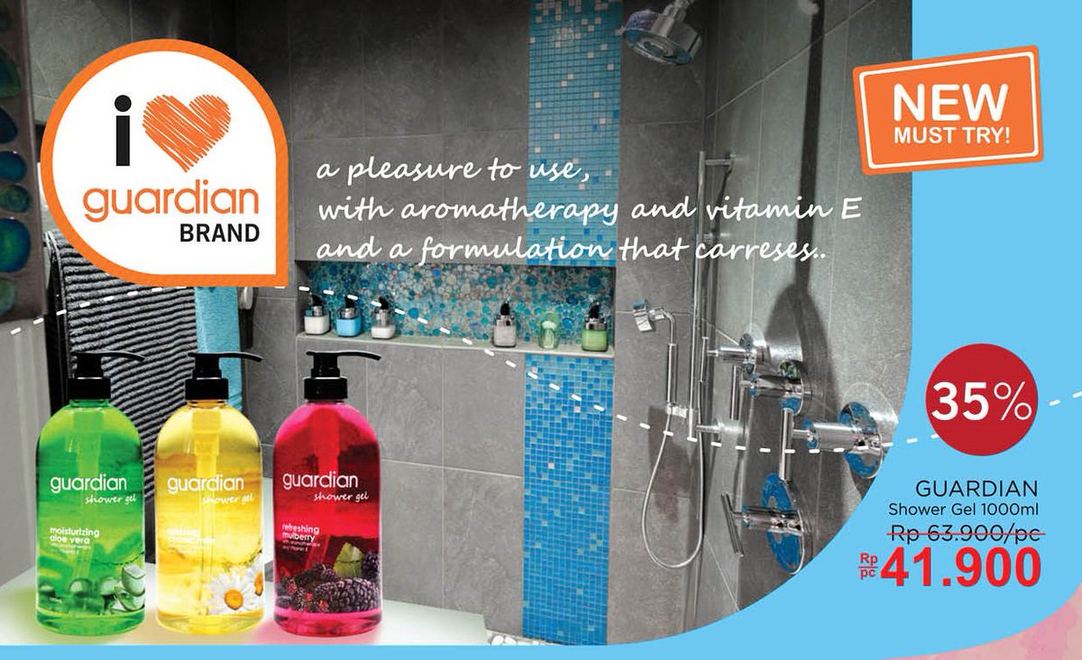 GuardianID's tweet photo. It is a #NEWmusttry from #GUARDIANbrand. GUARDIAN Shower Gel diskon 35% Rp 41.900,- https://t.co/ZZbIHDCs3k