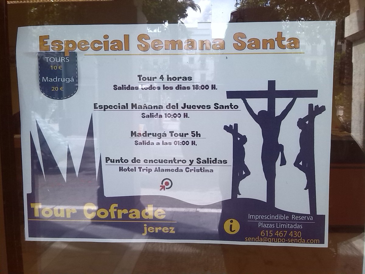 RutiSinhache's tweet photo. ¿De vacaciones a #Jerez y no sabes qué calles tomar? Prueba con el #TourCofrade. #SSantaJerez16  @TurismoJerez. https://t.co/ocet7qxQSU