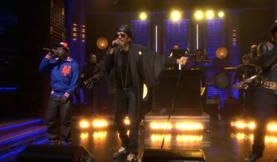 RollingStone's tweet photo. Watch A Tribe Called Quest’s final performance together, with the Roots on #FallonTonight https://t.co/TV0ESHST6e https://t.co/kI5axiiyU9