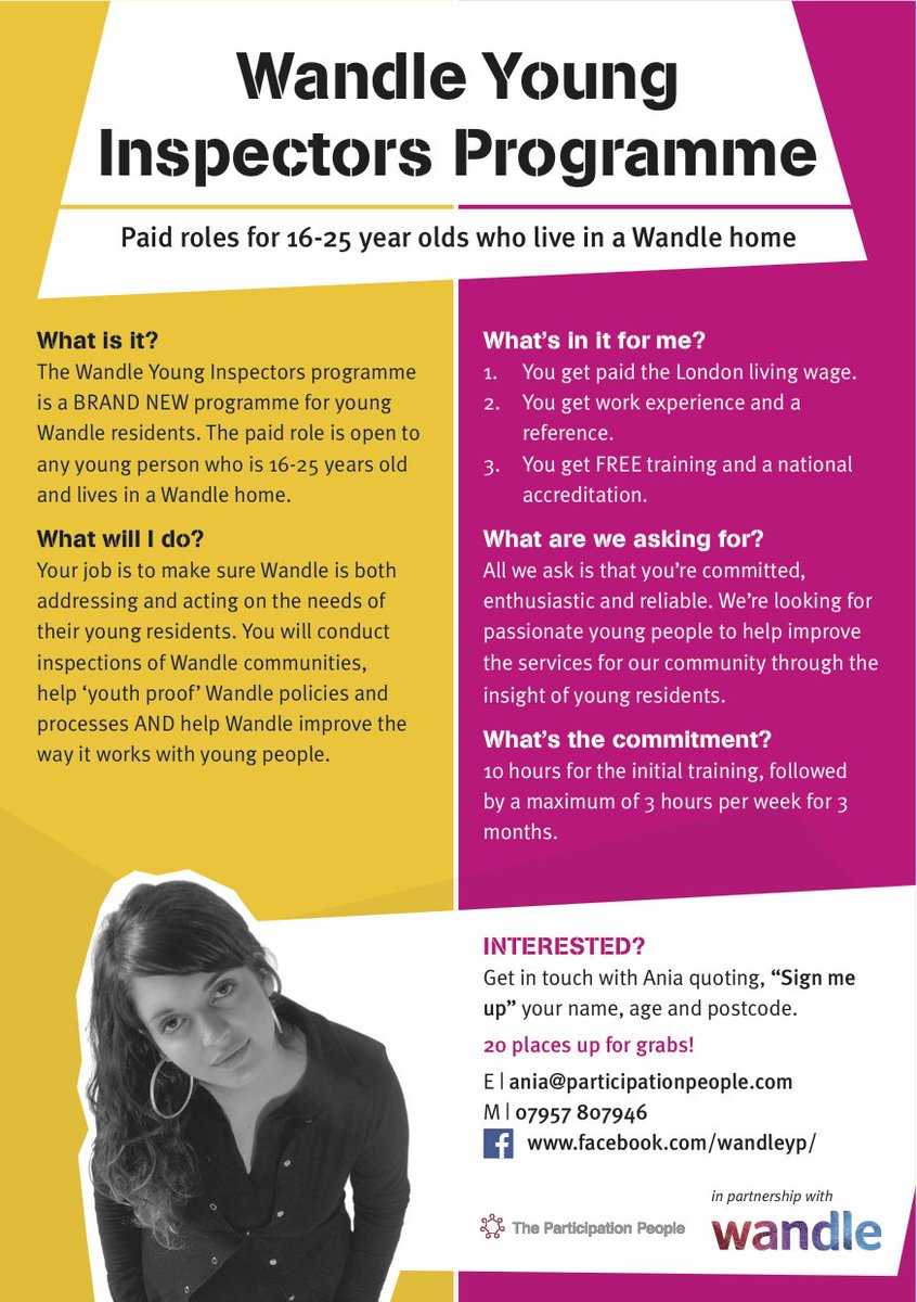 WorkItOut_HSL's tweet photo. Young Wandle Home residents: The Wandle Young Inspectors Programme is hiring for a brand new paid, open role! https://t.co/ns7j1d2io8