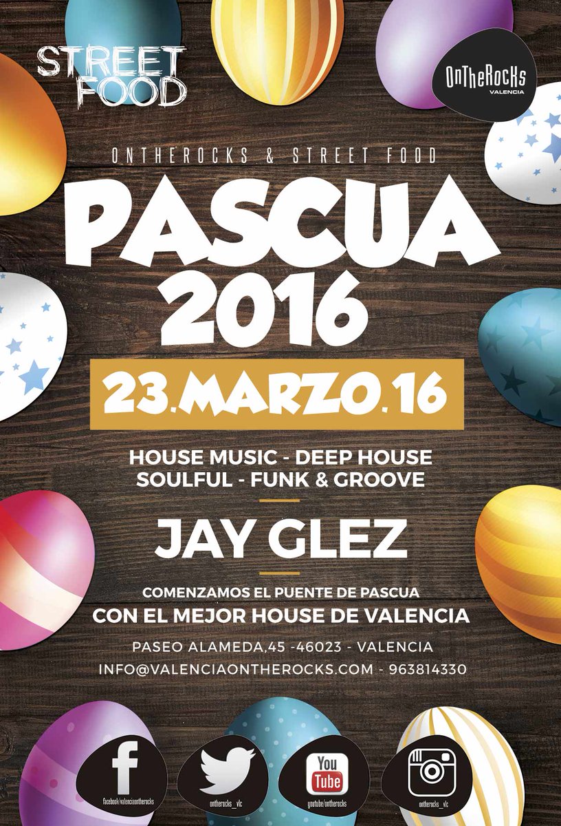 Ontherocks_vlc's tweet photo. Este miércoles en OnTheRock´s "Pascua 2016 - con Jay Glez" Más info: https://t.co/MNBL3HNkDe https://t.co/PzVpoXio2G