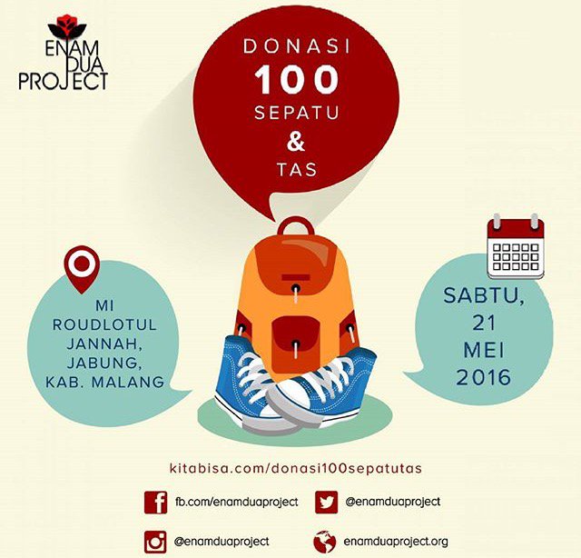 provokatormhs's tweet photo. #Donasi100SepatuDanTas | 21/5/16. @enamduaproject YUk Donasi https://t.co/lGw3MUp1Kn