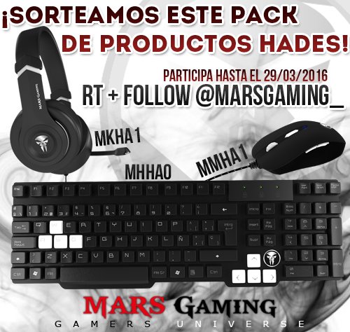 MarsGaming_'s tweet photo. ¡SORTEO SEMANA SANTA! Follow + RT para participar y poder llevarte este combo #Hades. Hasta el 29 de marzo. https://t.co/mp7BY6wo08