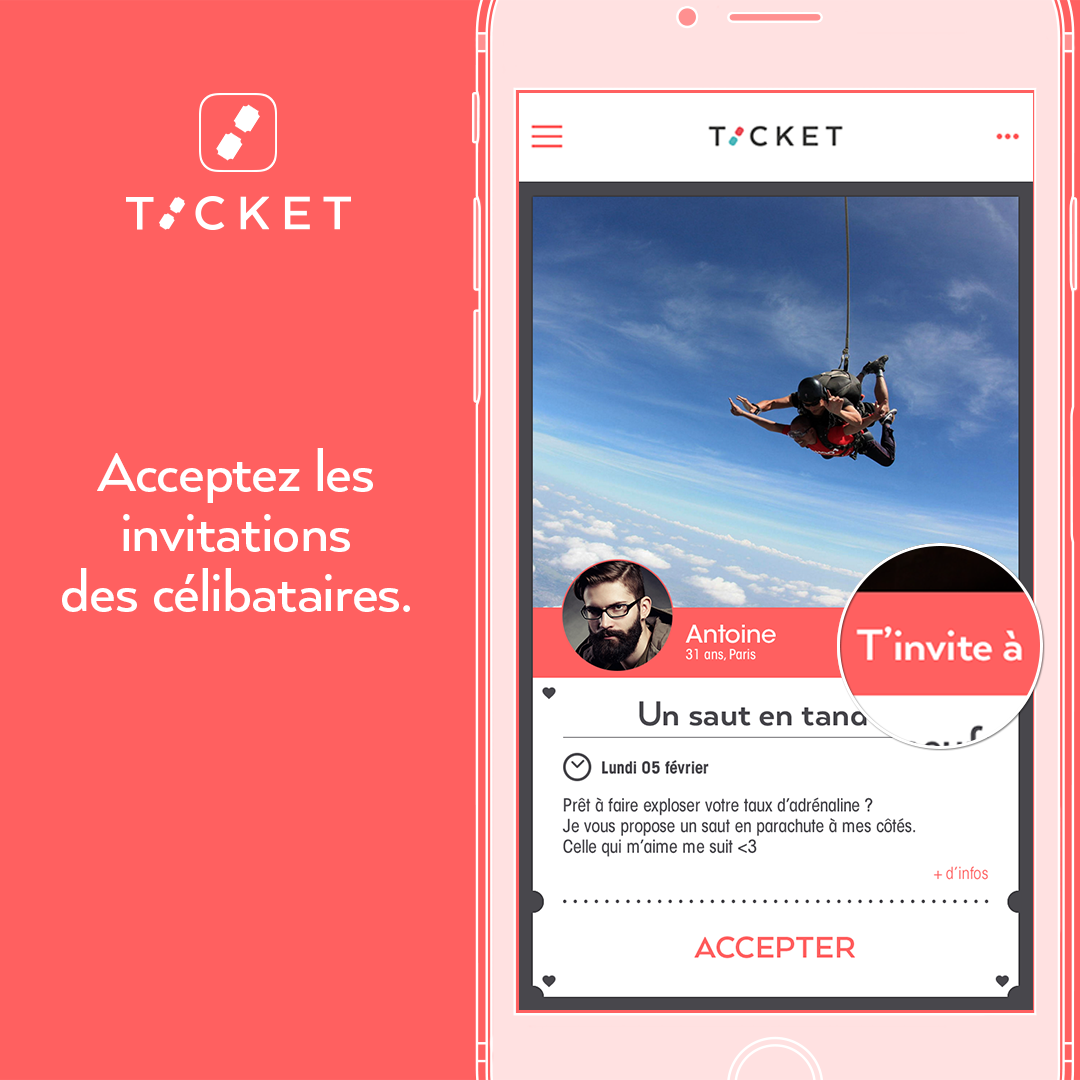 ticketappli's tweet photo. Créez un ticket et invitez les célibataires de votre choix lors d'un premier rendez vous ! #ticket #rdv #celibataire https://t.co/p3nw4clIiU