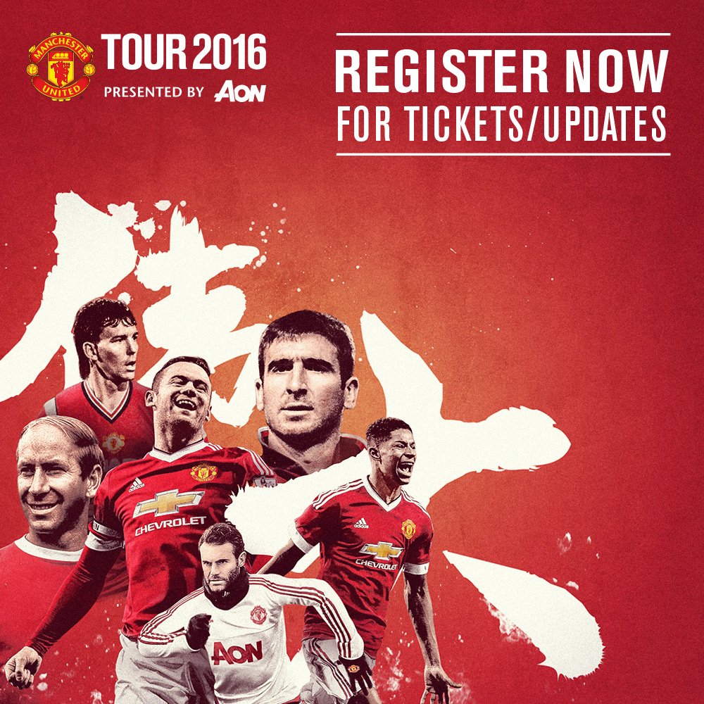 ManUtd's tweet photo. Want to see #mufc in China on #MUtour? Register now to receive ticket news updates: https://t.co/azY99MhjXH https://t.co/kLfbdF6nHz