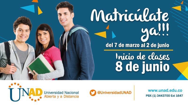 UniversidadUNAD's tweet photo. Aprovecha nuestro periodo intersemestral, adelanta de 2 a 9 créditos!!! https://t.co/UOL8Z8S6ap… … https://t.co/ivFP0GqO9P