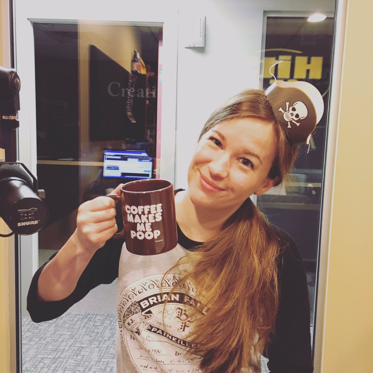 HITS959WCQL's tweet image. #jennywearstinyhats #pirate #coffeemakesmepoop