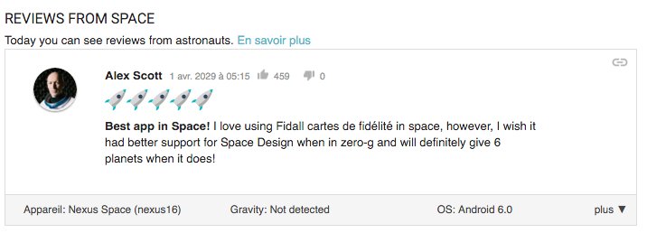 Thanks <a href="/GooglePlay/">Google Play</a> for the Review From Space 🚀 😄