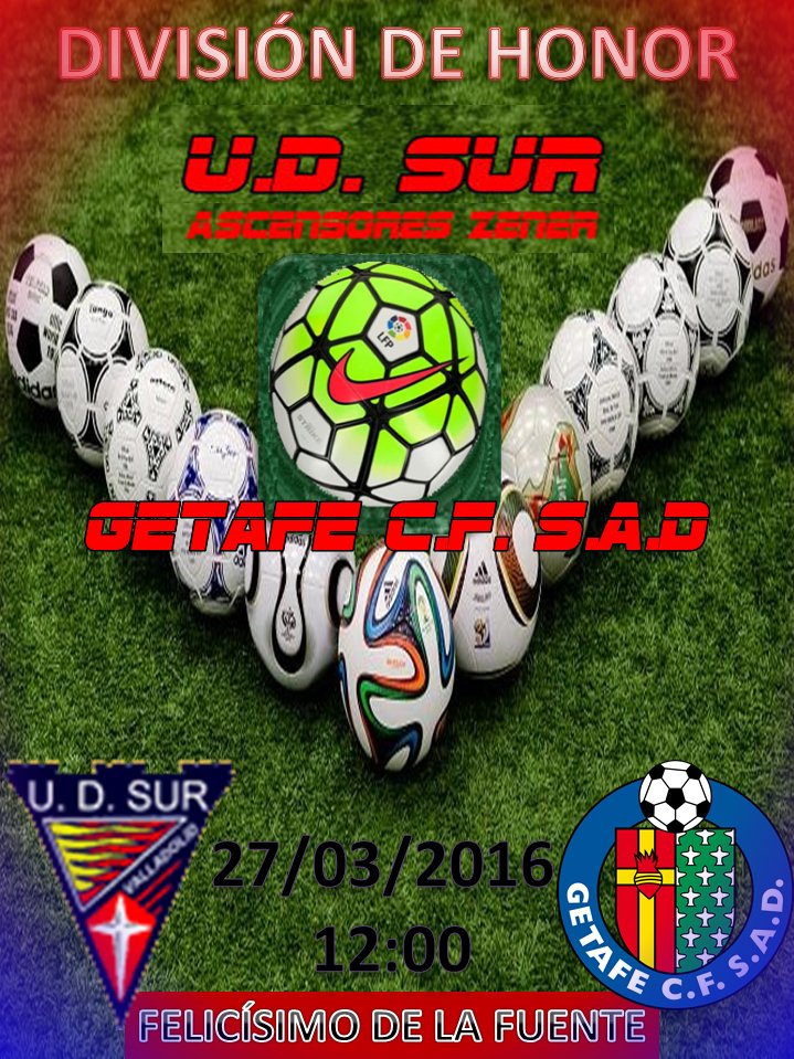 UDSurVa's tweet photo. El Domingo 27 en el FELI te esperamos para apoyar a nuestro @UDSurVa Juvenil DH @AZ_Ruben contra @GetafeCF #GoSur https://t.co/uujJLz41WM
