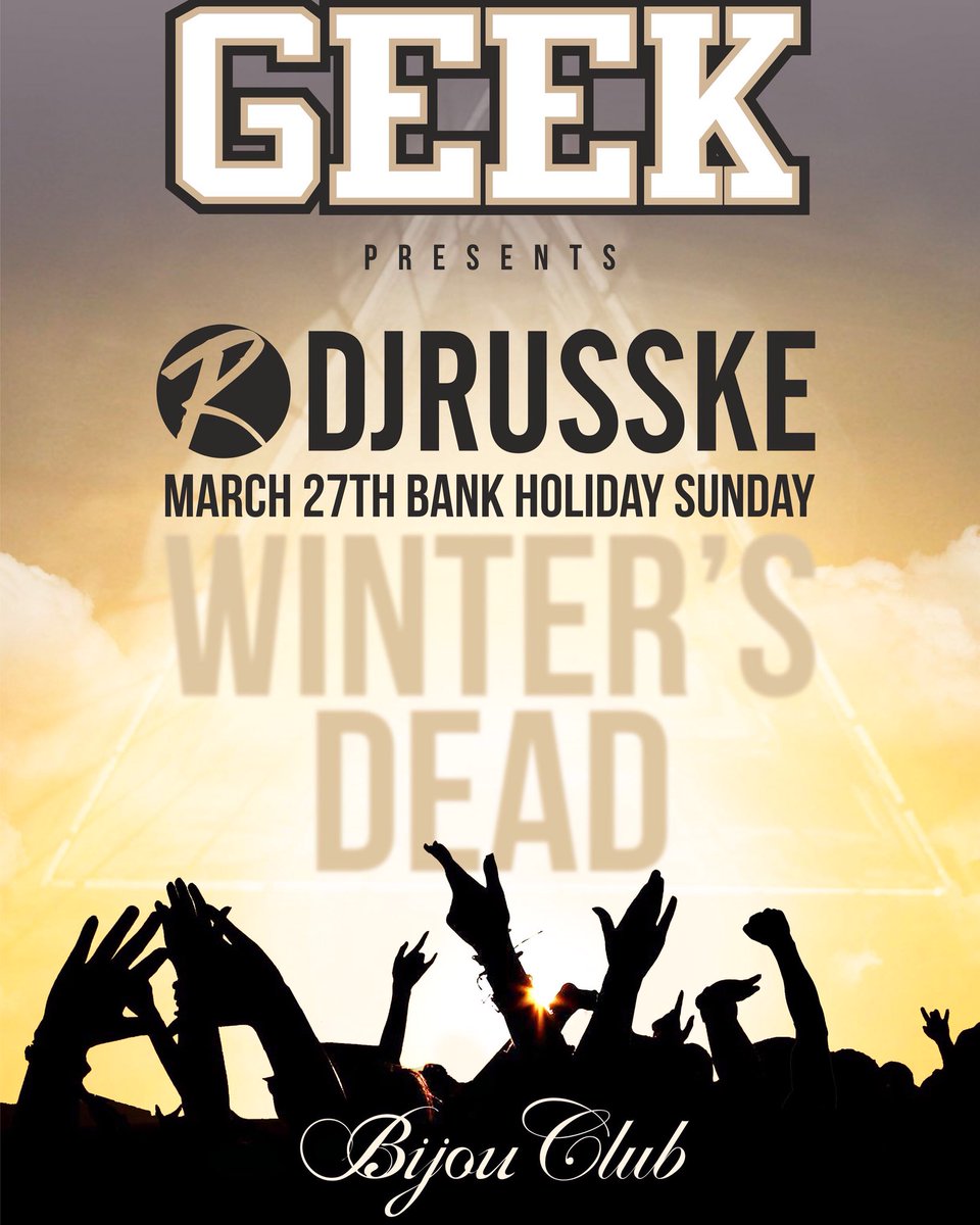___GEEK___'s tweet photo. This Sunday at @BijouClub get in touch 07837960602 @cliffe1 we haven't seen you since #animalgeek come down! π https://t.co/C8OcAFer4q