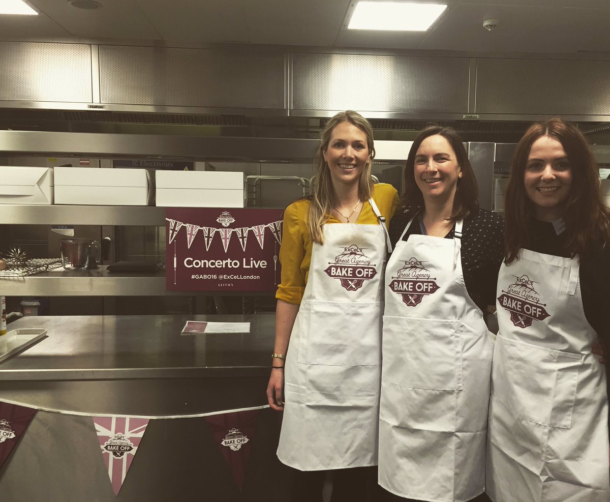 clive_agency's tweet photo. Aprons at the ready! Victoria and Emily are representing #TeamClive at the #GABO16 at @ExCeLLondon today 🍰 https://t.co/qyqLUSzioc