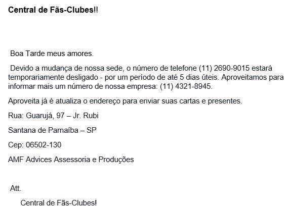 servo_thiago's tweet photo. Central de Fãs-Clubes! Boa Tarde Gente!! Mudamos de sede, aproveitem e atualizem o endereço da sede da AMF. https://t.co/HBiiHS8x7F