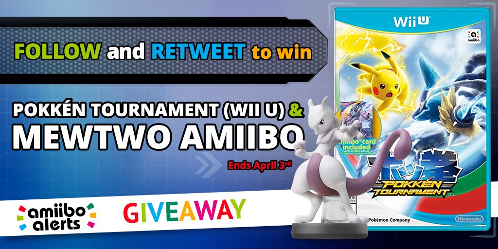 amiiboAlerts's tweet photo. Follow + RT for a chance to win Pokken Tournament and a Mewtwo amiibo! Ends 4/3

Enter here: https://t.co/fvIwFCDaxf https://t.co/rX49RINuhf