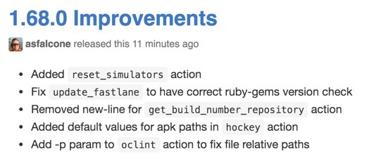 FastlaneTools's tweet photo. [fastlane] 1.68.0 New `reset_simulators` action and bug fixes  https://t.co/E8WxmMaA3p 🌻 https://t.co/GE3uTyghTp