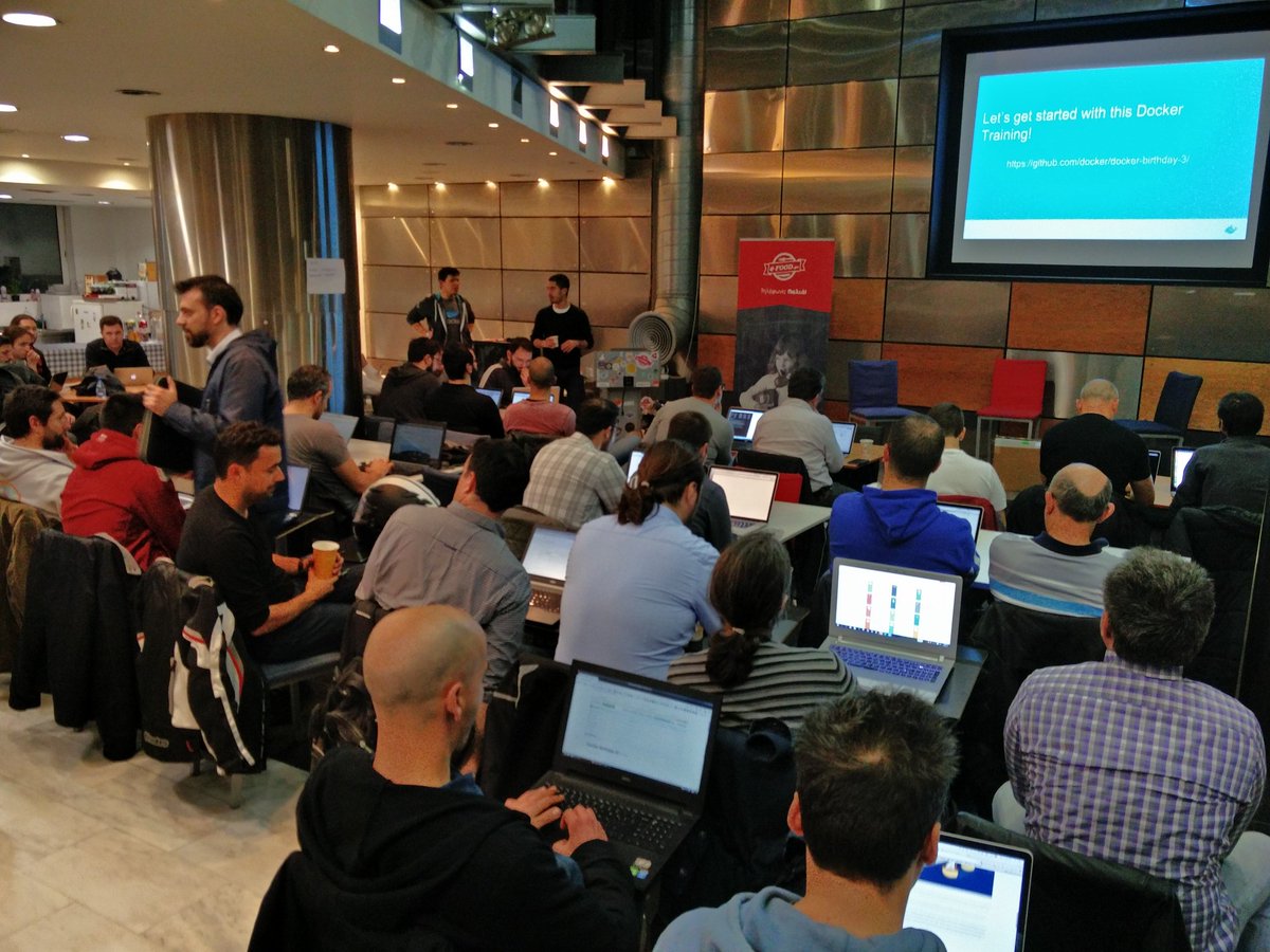 Happy birthday <a href="/docker/">Docker</a> ! 🎂 #dockerath
