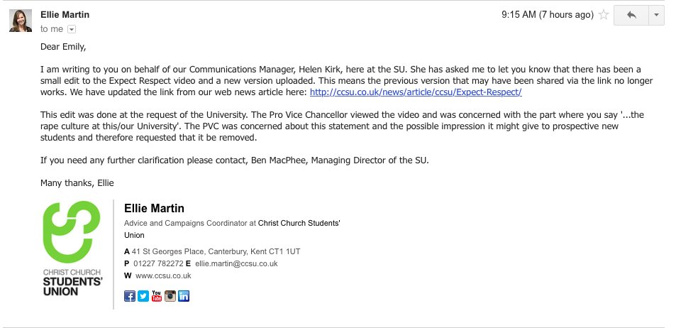 ExposeMisogyny's tweet photo. So CCCU's own Vice Chancellor denies rape culture! How Nasty. #EverydaySexism @CanterburyCCUni @christchurchsu https://t.co/zXsbYBg5WB