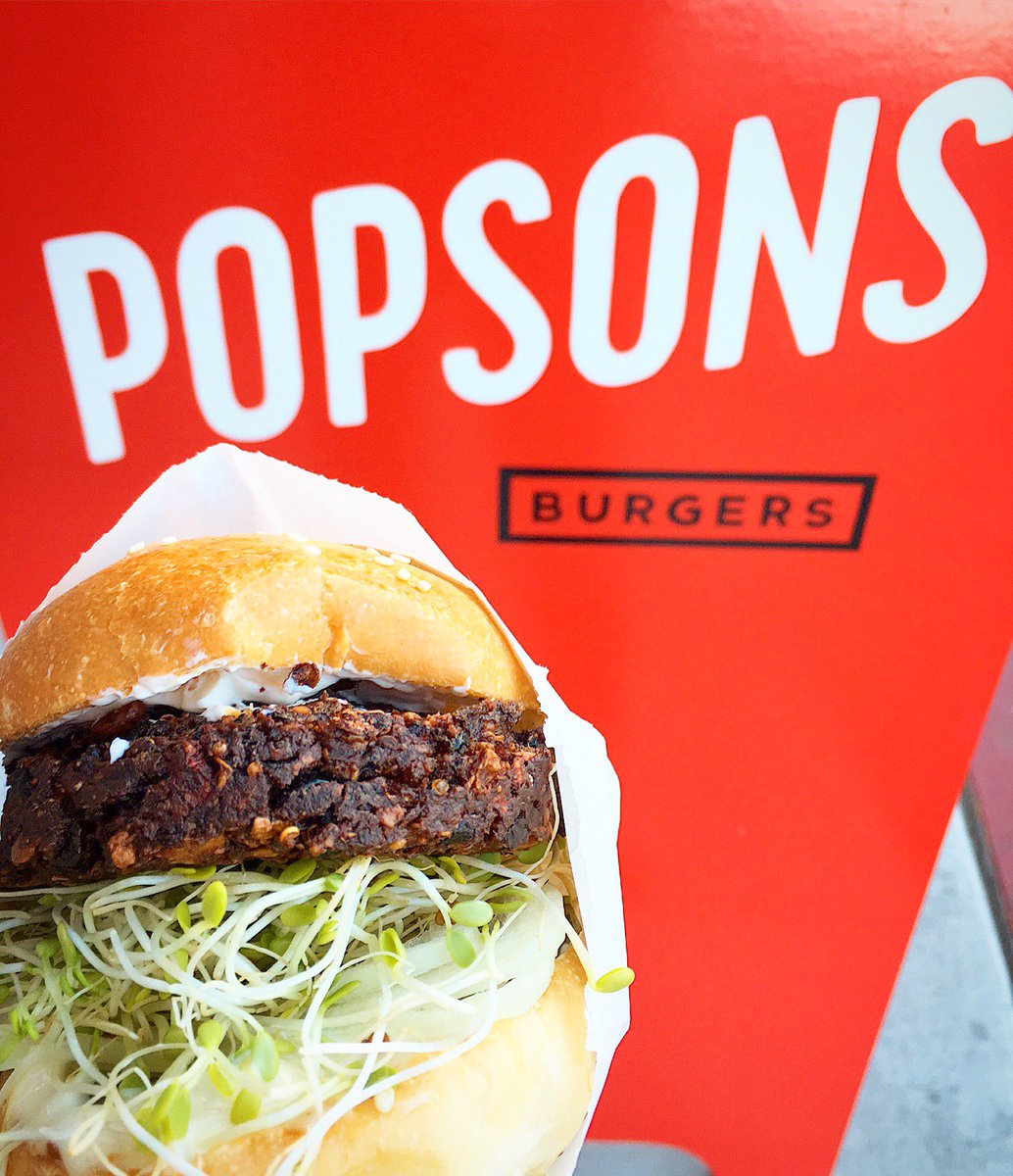 PopsonsBurgers's tweet photo. Introducing #Popsons Beet + Quinoa Burger with Truffle Cheese, Aioli, Pickles, Onions & Sprouts! ππΌππ starting today https://t.co/3kQ33BlB1i