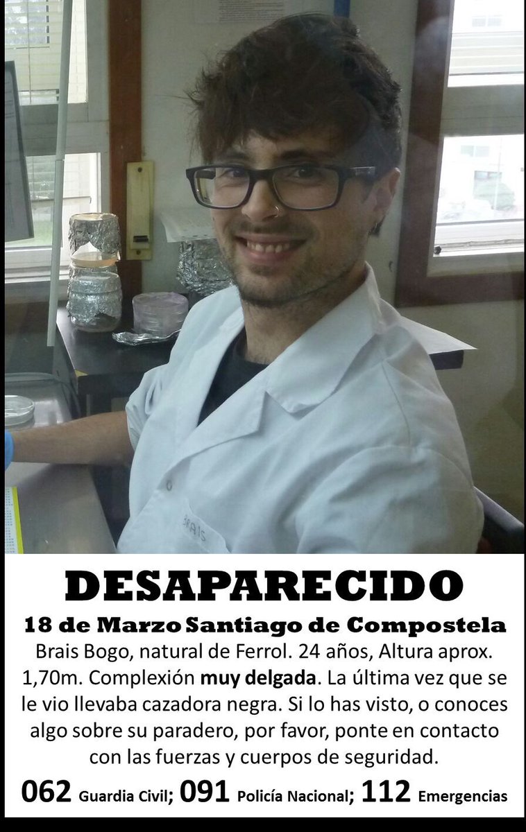 Jopecar's tweet photo. Seguimos buscando a Brais. Difundir al máximo aumenta las posibilidades de que se enteren testigos. #BuscamosaBrais https://t.co/Sn23dezfW6