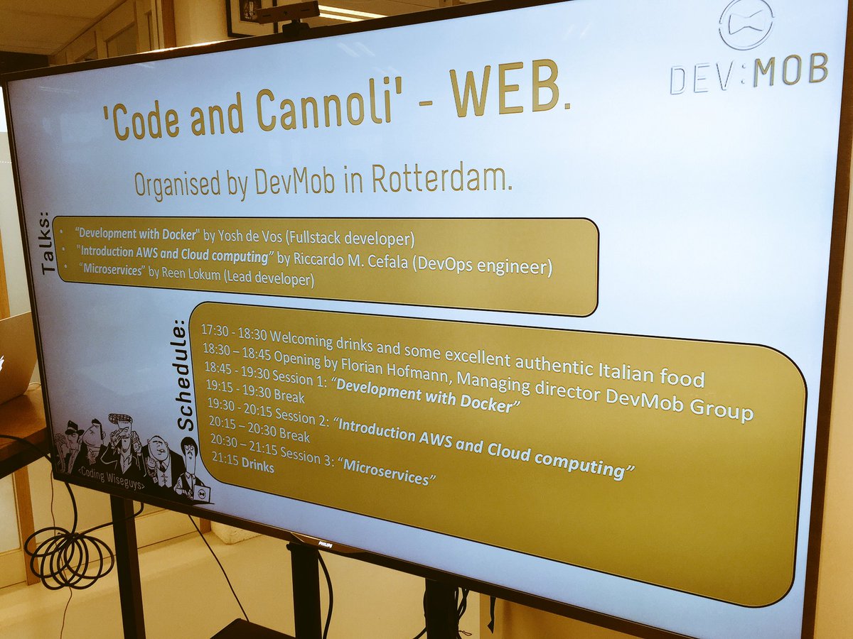 BOLTANDCOMPANY's tweet photo. Almost ready... (waiting for the food) #CodeCannoli #DevMob https://t.co/ounCSVpjlp