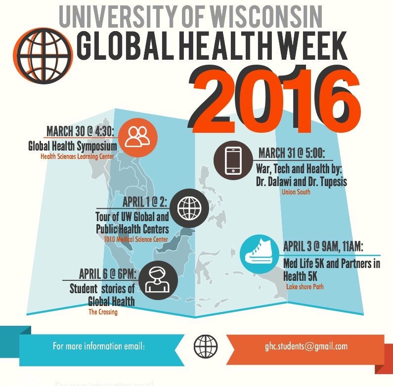 Join us for UW Global Health Week!  <a href="/UWGlobalHealth/">UW-Madison Global Health Institute</a> <a href="/UWInternational/">UW-Madison International Division</a> @UWEMRP <a href="/uwsmph/">UW School of Medicine and Public Health</a> <a href="/TOMP_SA/">OpenMedicineProject</a> <a href="/mkdalwai/">Mohammed Dalwai</a>