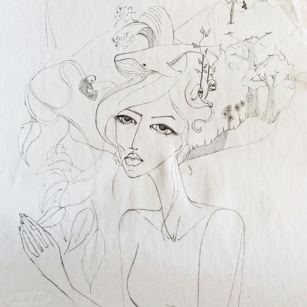 Creative woman thinking (c)7shapes #illustration #illustratedgirls #girl #fabercastell #pe… ift.tt/1XMzLZW