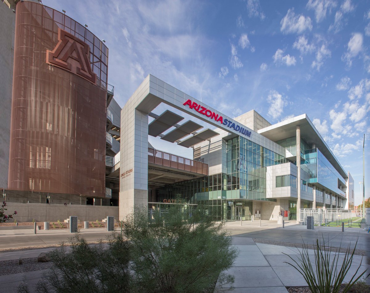 SLAMSportsArch's tweet photo. Lowell-Stevens North End Zone awarded LEED GOLD certification! @AZATHLETICS @ArizonaFBall @UofA #LEED #certified https://t.co/Vet8oqIps8