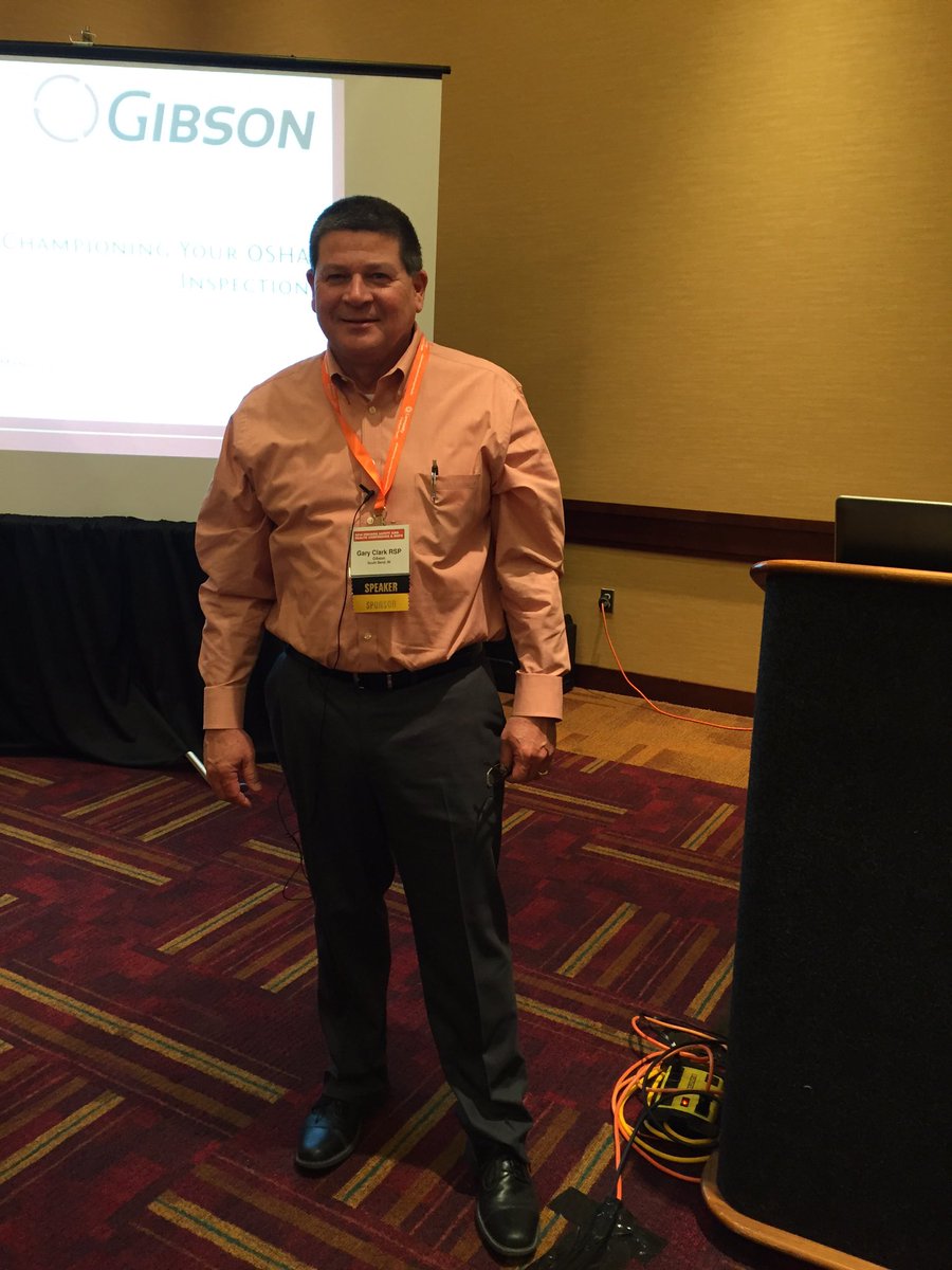 Jerry_Y_Scott's tweet photo. Kicking off a great day #INSafety16 @GClark_GibsonLP Championing Your OSHA Inspection @CI_ASSE @GibsonLP_Team https://t.co/ZicW64bnlD