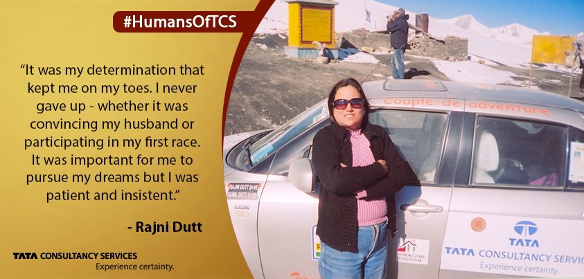 People_TCS's tweet photo. Meet Rajni Dutt, a TCSer who has been 'driving' her way to a brighter tomorrow. https://t.co/vIuM0CTFcN #HumansOfTCS https://t.co/zlUPBw0Dx5