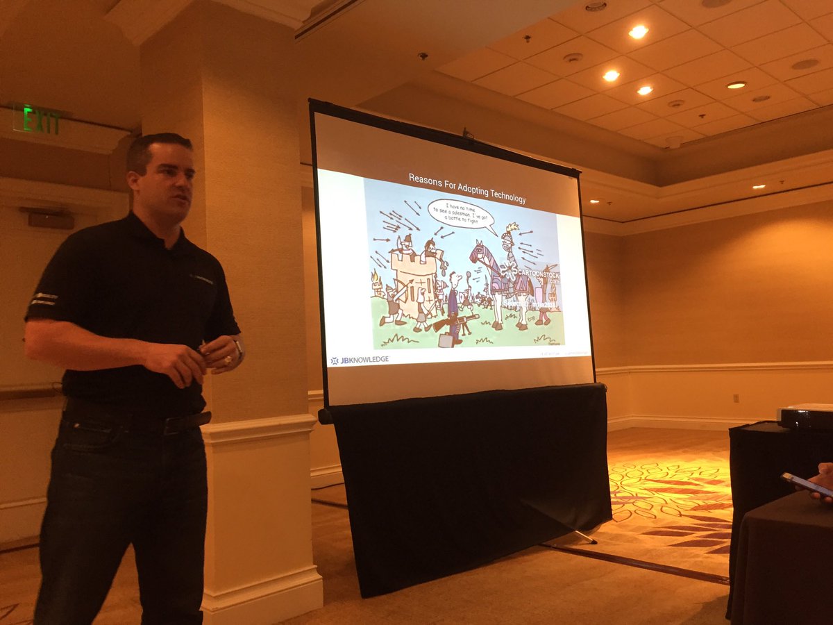 JBKnowledge's tweet photo. @JamesMBenham "Reasons for Adopting Tech" #iPad=Hammer at #MCAA_2016 @MCAANews https://t.co/Nf2lSDgZge