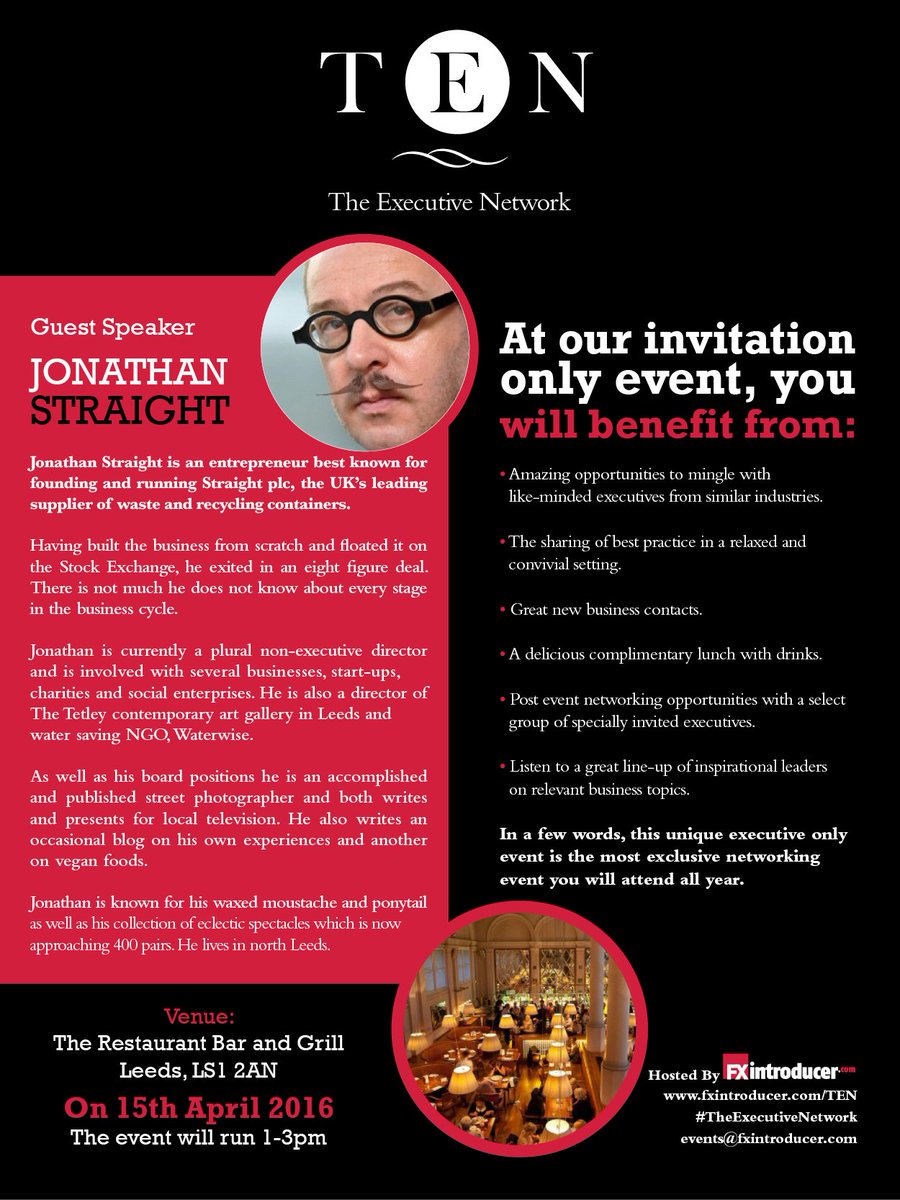 planetstraight's tweet photo. Jonathan Straight @planetstraight guest speaker at our event in April #TheExecutiveNetwork https://t.co/HOvzqEPSwB RT @fx_introducer
