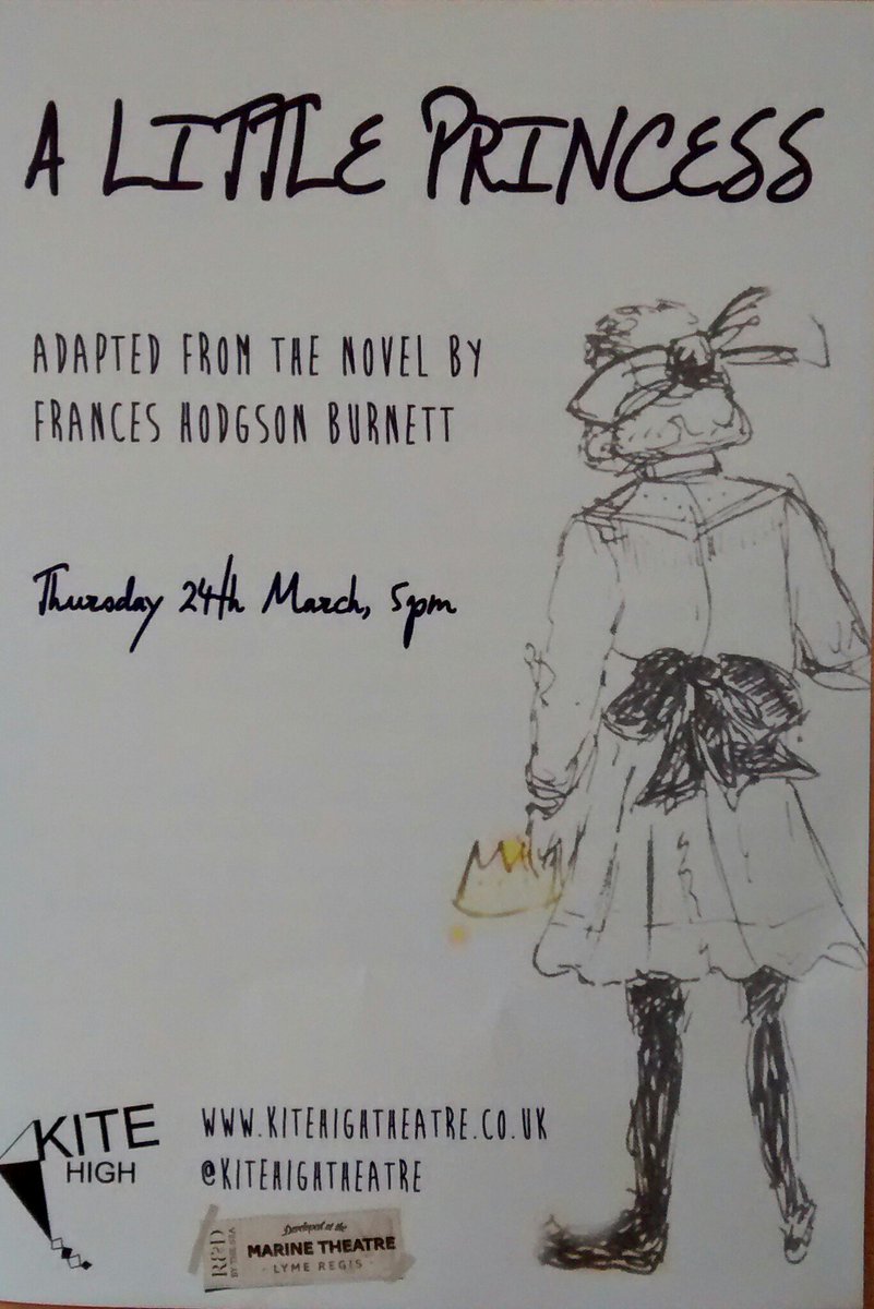 Tomorrow 5pm <a href="/marinetheatre/">Marine Theatre Lyme Regis</a> R&amp;D guests <a href="/KiteHighTheatre/">KiteHigh</a> perform their work-in-progress A Little Princess
FREE entry