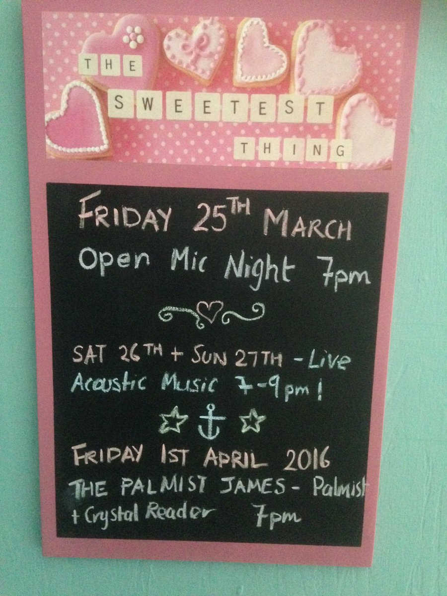Upcoming events at LulusDinerSQ - open mic night this Friday. The palmist James  1st April. Be there or be square!
