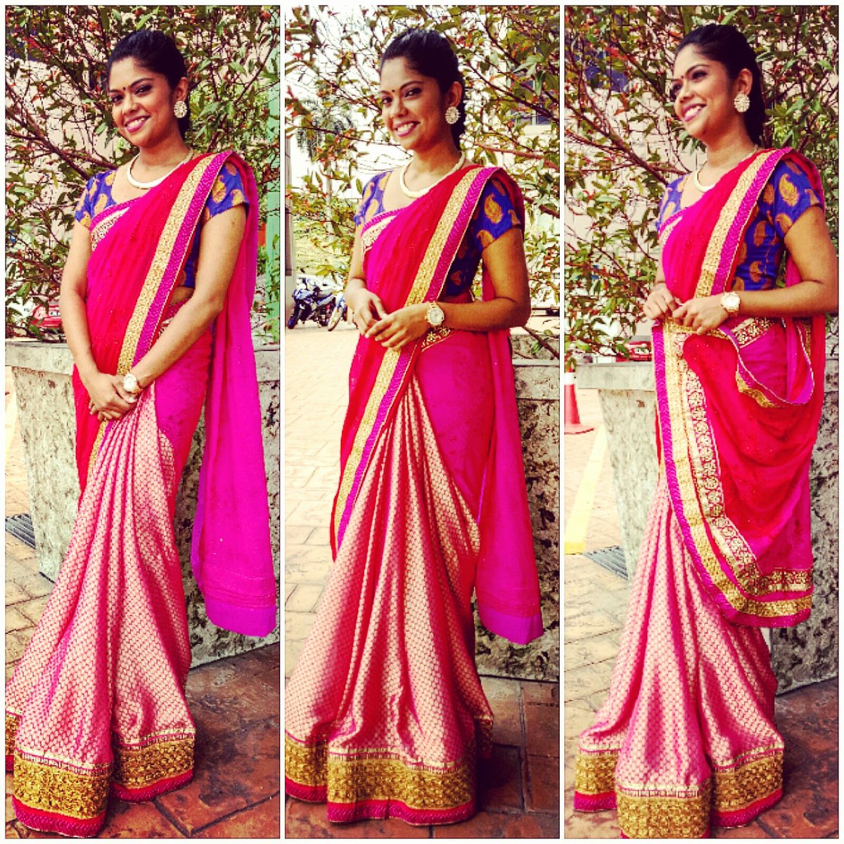 AhilaRAAGA's tweet photo. The color pink makes everything look pretty! Tq @nheha_couture for sponsoring this beautiful saree. #Vizuthugal https://t.co/4aYoBbO4Wi
