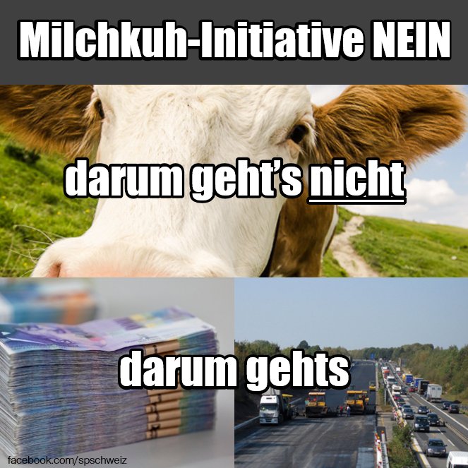 spschweiz's tweet photo. Aus aktuellem Anlass: Hornkuh-Initiative ≠ Milchkuh-Initiative #abst16 https://t.co/uja61Fqo0P
