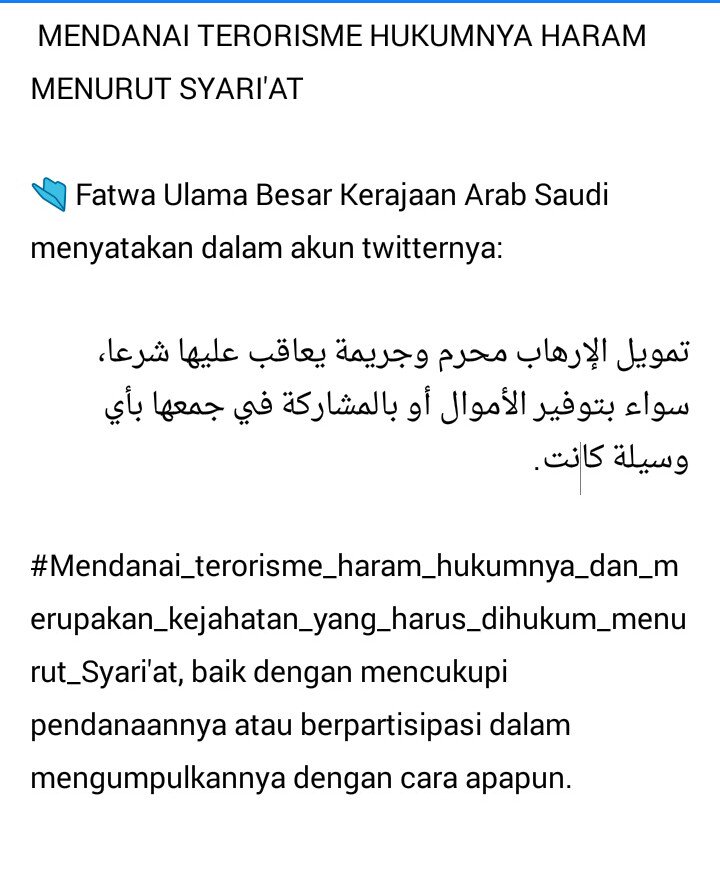 FatwaSyafii's tweet photo. #Fatwa_Ulama_Besar
#BahayaTerorisme https://t.co/d5oVVaz0xS