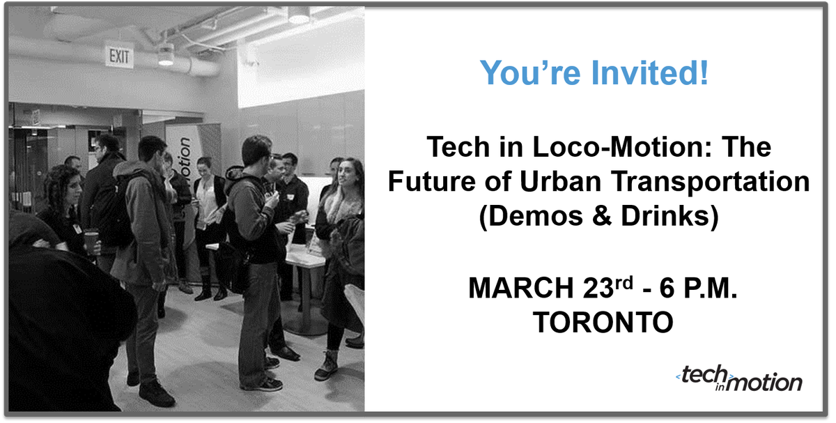 Tech_in_Motion's tweet photo. #EventWednesday Check Toronto’s #TechinMotion event tonight: https://t.co/ShvuVCt2Cb #Toronto https://t.co/ncs24fNBlf