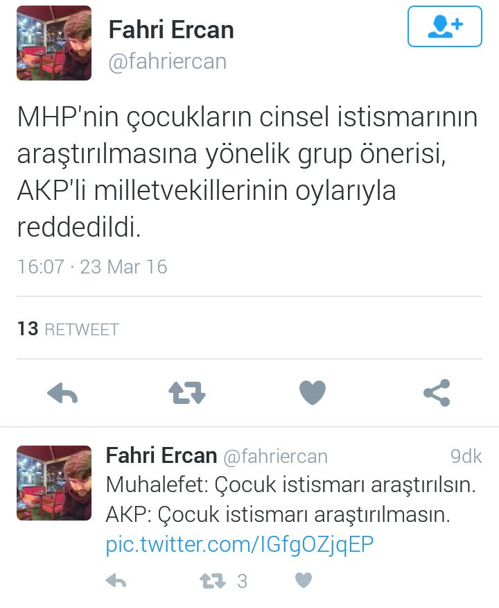 Kahrolsun önerim değil diye veya sonuçlarına düşünerek çoçuk istismarını araştırmak istemeyen zihniyet
<a href="/NerSeref/">YÖRÜKOĞLU</a>