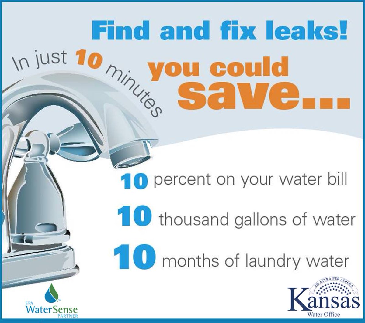 kswateroffice's tweet photo. #WaterWednesday - @KWO has parterned to bring you @EPAwatersense tips https://t.co/uYrGSd9Rpc #kswaterfuture https://t.co/JIkYSVfjJa