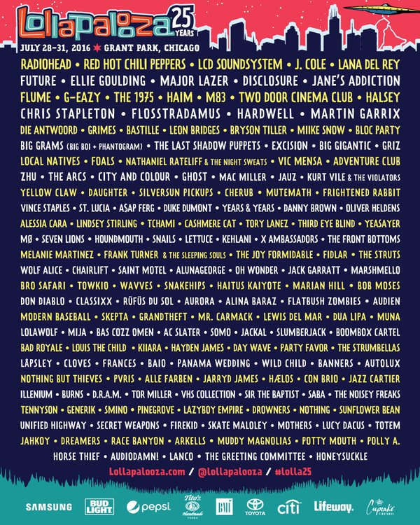 pressionmx's tweet photo. Si no madrugaron a ver el lineup del @lollapalooza aqui lo tienen ¿Qué les parece? https://t.co/4OIlgCms3O