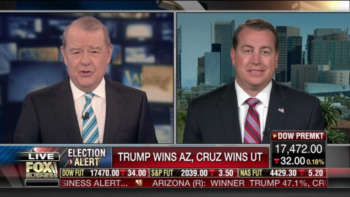JeffDeWitAZ's tweet photo. I always enjoy @FoxBusiness @Varneyco, especially when we chat about a huge @realDonaldTrump #TeamTrump #Arizona win https://t.co/03WajUnnRM