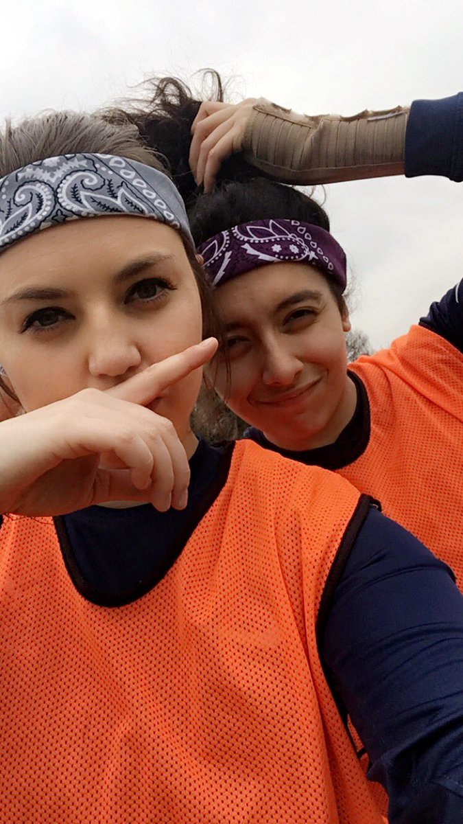 QMWFC's tweet photo. Quails loving the Bandanas today in appreciation of Quail Queen @hayleypea #Lads #ThePeacock #BibLyf ⚽️❤️ https://t.co/6crffZA8sf