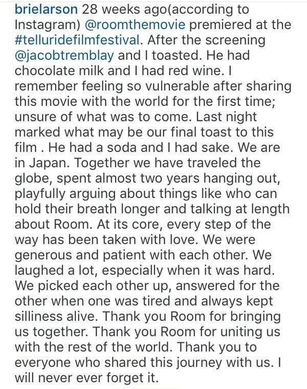 briebeingcute's tweet photo. Brie Larson via Instagram. https://t.co/qCVBEOjX6X