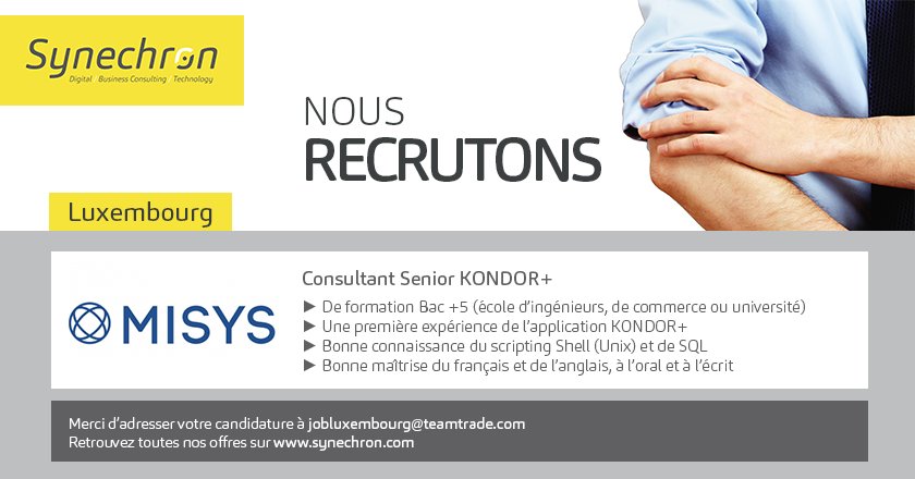 TeamTradeGroup's tweet photo. JOB 📣 | @TeamTradeGroup recrute un consultant senior KONDOR+ à #Luxembourg : jobluxembourg[@]teamtrade[dot]com 📩 #RH https://t.co/syrQJVDVtf