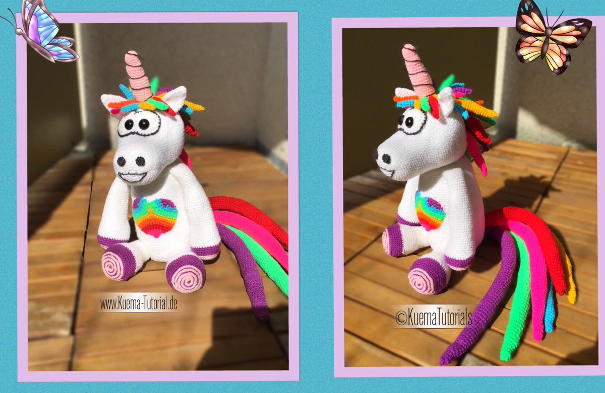 KuemaTutorials's tweet photo. So dann schicken wir mal das große flauschige Einhorn, an die Sonne 👍👌☀️ #häkeln #Crochet #patterns #KuemaTutorials https://t.co/rTT0oOSerJ