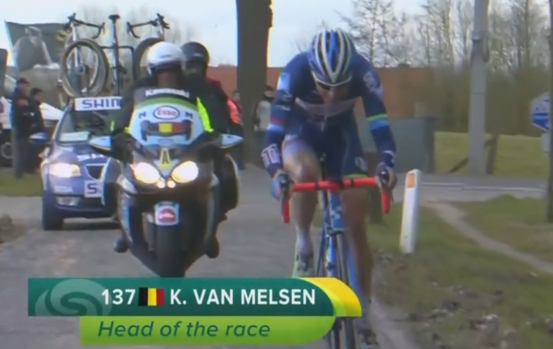 cyclismactu's tweet photo. #DDV Van Melsen entre dans le secteur pavé du #Varent. 22" d'avance #Velo21 https://t.co/dHJXT3R5xh https://t.co/i2dPwNXpav