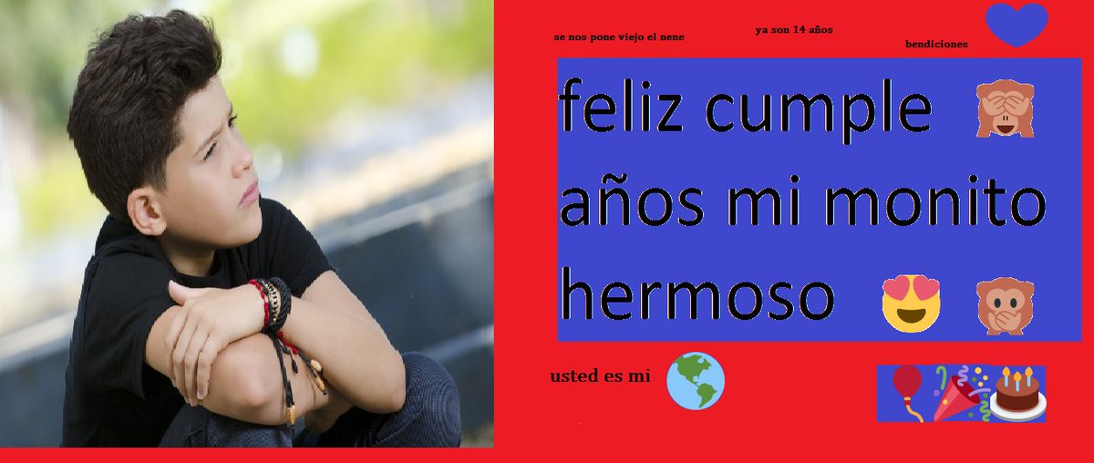 leslie0110's tweet photo. hoy quiero felicitar a mi hermoso monito  que lo quiero mucho ya son 14 @HensyReady https://t.co/9XKKtC4scm