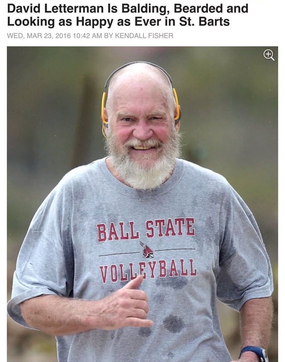 Dave Letterman looks like Kelsey Grammer training for a Santa Claus biopic