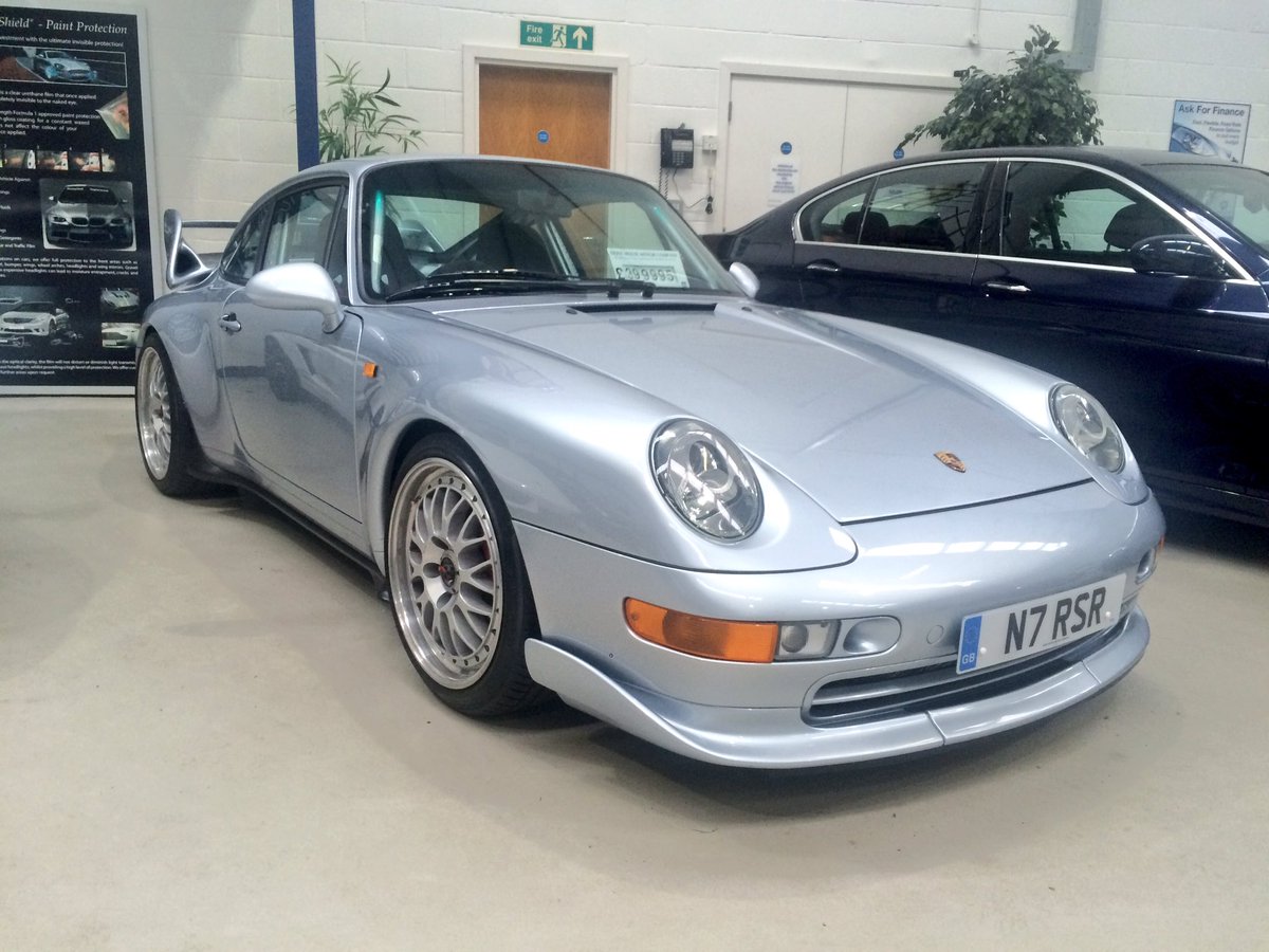Pure Porsche artwork in the showroom at <a href="/Dovehousecars/">Dove House Motor Company</a> today. 993 RS CS, one of 7 RHD. Proper!