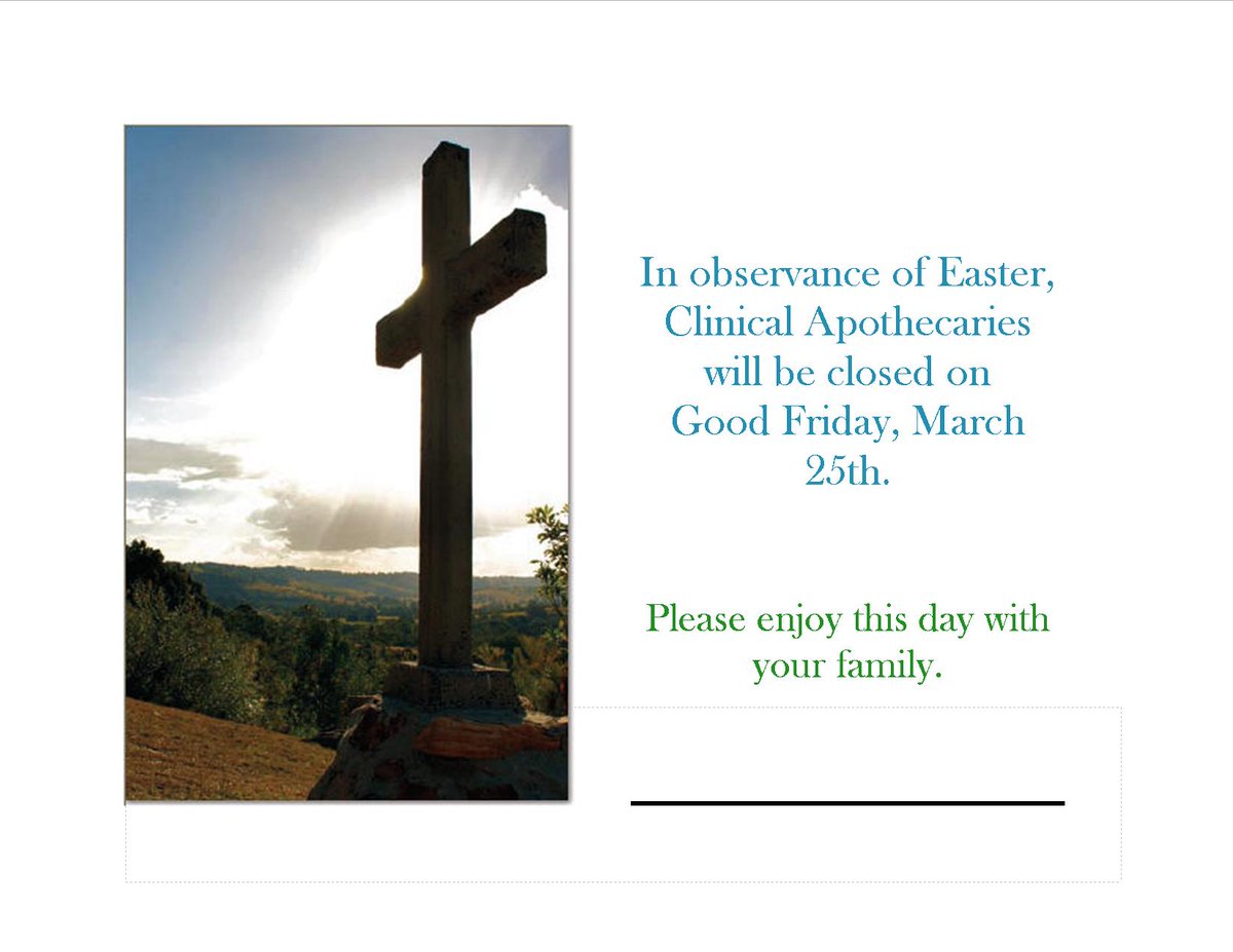 ClinicalApoth's tweet photo. Just a friendly reminder! #Easter #CAIRX https://t.co/5R7OUz6Jxu